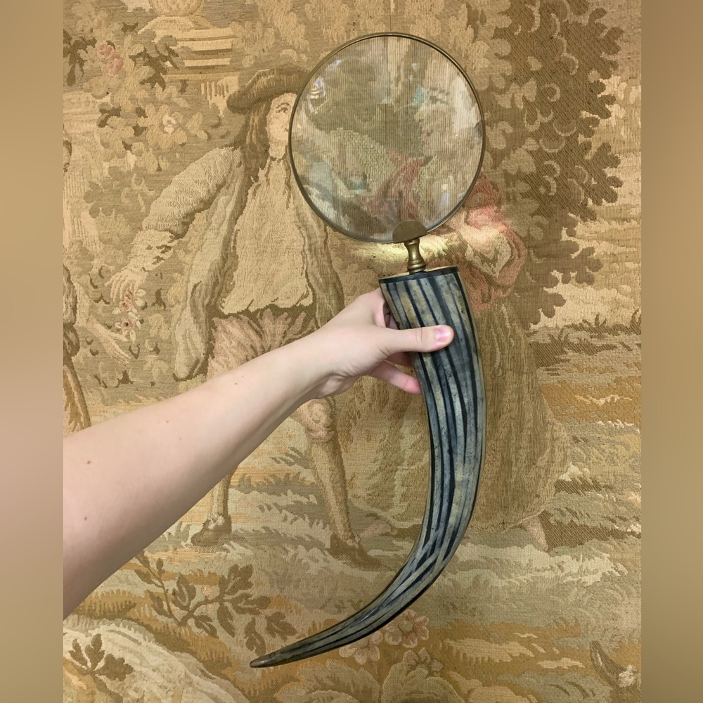 Large Striped Horn Magnifying Glass